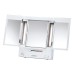5X-1X Trifold Vanity Mirror with Lighting – Classic Design, AC Outlet, Adjustable Side Panels