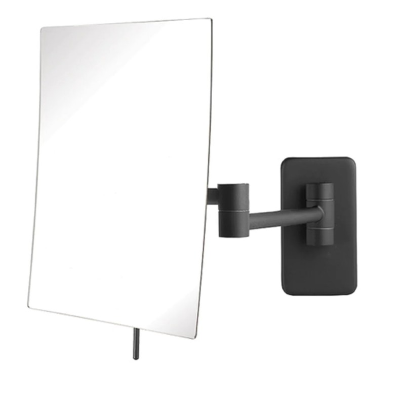 6.5" x 8.75" Wall-Mounted Mirror – 5X Magnification, 360° Swivel, Chrome/Nickel/Black