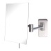 6.5" x 8.75" Wall-Mounted Mirror – 5X Magnification, 360° Swivel, Chrome/Nickel/Black