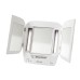 5X-1X Trifold Vanity Mirror with LED Lighting – USB & AC Ports, Adjustable Side Panels