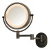 8" 5X-1X Lighted Wall-Mounted Mirror – 360° Swivel, Extendable Arm, Multiple Finishes