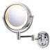 8" 5X-1X Lighted Wall-Mounted Mirror – 360° Swivel, Extendable Arm, Multiple Finishes
