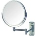8" 8X-1X Wall-Mounted Mirror – 360° Swivel, Extendable Arm, Nickel/Chrome