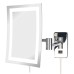6.5" x 9" 5X LED Wall-Mounted Mirror – 360° Swivel, Extendable Arms, Nickel & Chrome