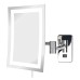 6.5" x 9" 5X LED Wall-Mounted Mirror – 360° Swivel, Extendable Arms, Nickel & Chrome