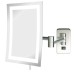 6.5" x 9" 5X LED Wall-Mounted Mirror – 360° Swivel, Extendable Arms, Nickel & Chrome
