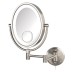 HL9515NL LED Lighted Wall Mount Mirror – 10X/1X Magnification, Nickel Finish Oval Mirror