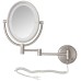 HL9515NL LED Lighted Wall Mount Mirror – 10X/1X Magnification, Nickel Finish Oval Mirror
