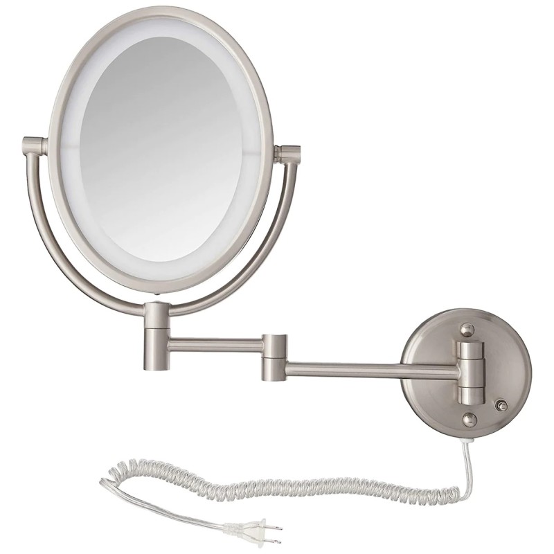 HL9515NL Lighted Wall Mount Mirror with 10X-1X Magnification