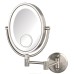 HL9515NLD LED Lighted Wall Mount Mirror – 10X/1X Magnification, Direct Wire, Nickel Finish Oval Mirror