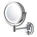 5X Halo LED Wall-Mounted Mirror – 8" Diameter, 360° Swivel, Chrome