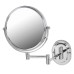 8" 7X-1X Wall-Mounted Mirror – 360° Swivel, Extendable Arm, Beaded Nickel/Chrome