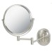 8" 7X-1X Wall-Mounted Mirror – 360° Swivel, Extendable Arm, Beaded Nickel/Chrome