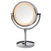 8.5" 5X-1X Lighted Vanity Mirror – Chrome Finish, AC Outlet & Rocker Switch