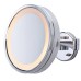 9.75" 3X Lighted Wall-Mounted Mirror – Twin Arm Extension, 360° Swivel, Chrome