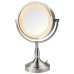 8.5" 7X-1X Lighted Vanity Mirror – Nickel Finish, 16” Height, Plug-In