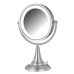 8.5" 8X-1X LED Lighted Vanity Mirror – Nickel/Chrome Finish, 15” Height