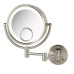 8.5" 7X-1X-15X Lighted Wall-Mounted Mirror – Swivel, Extendable Arm, Nickel Finish