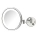 9.5" 5X LED Lighted Wall-Mounted Mirror – Extendable Arm, 360° Swivel, Chrome/Nickel
