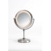 8" 6X-1X Halo Lighted Vanity Mirror – 14” Height, Nickel & Brushed Brass