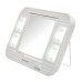 LED Lighted Makeup Mirror 6.5" x 6" – Dual Magnification 5X/1X, Foldable Travel Vanity Mirror (AC/Battery)