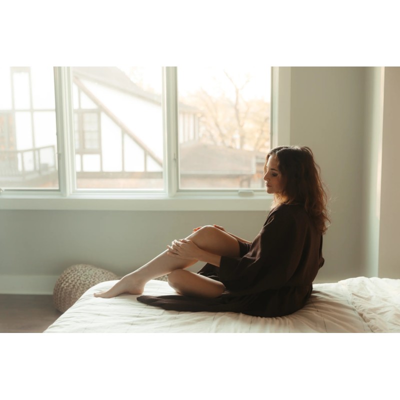 Chocolate Seersucker Kimono Robe