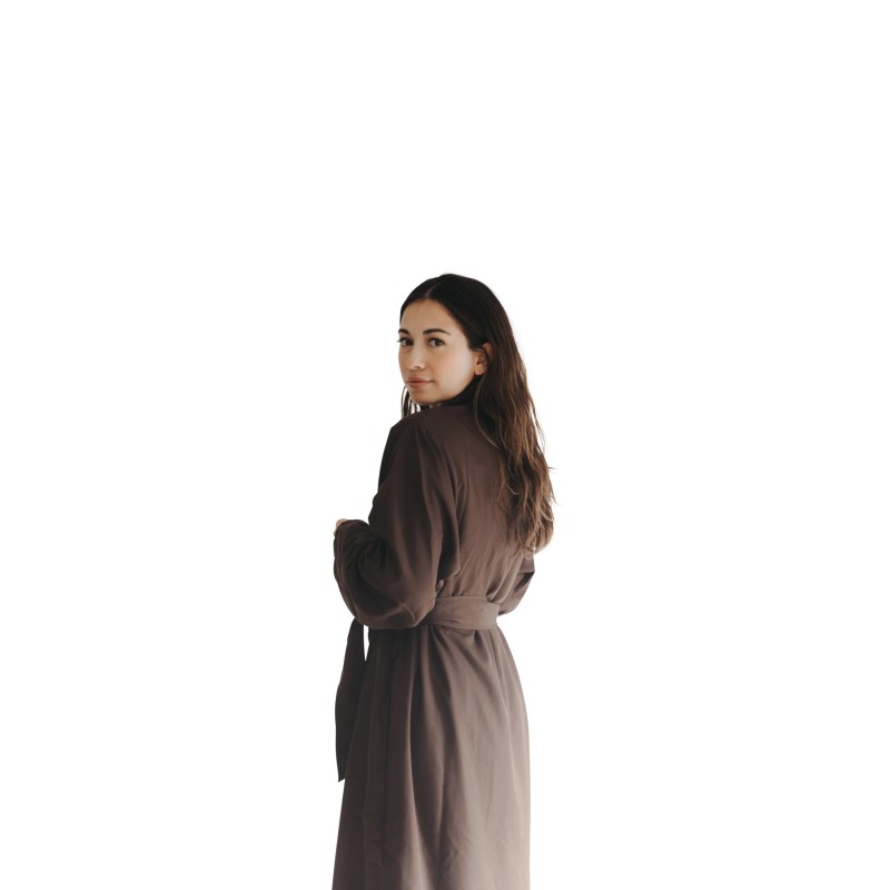 Chocolate Twill Double Layer Robe