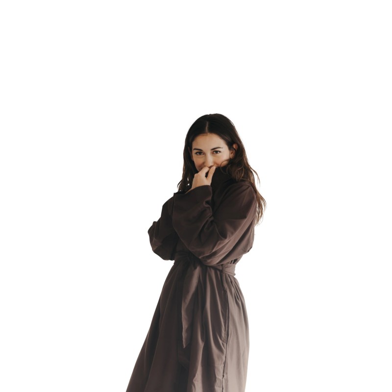 Chocolate Twill Double Layer Robe