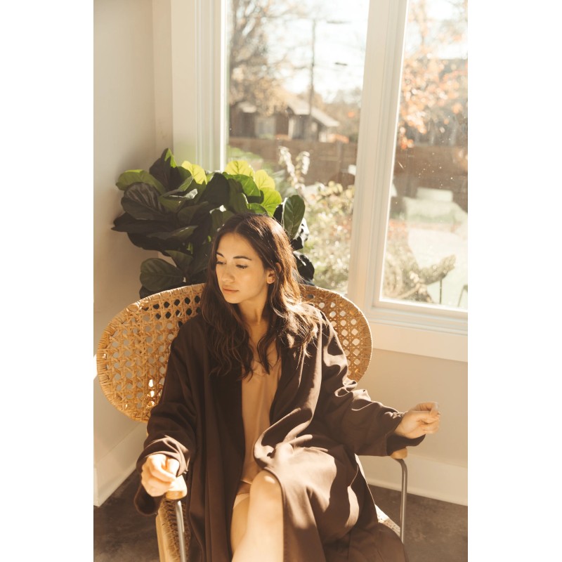 Chocolate Twill Double Layer Robe