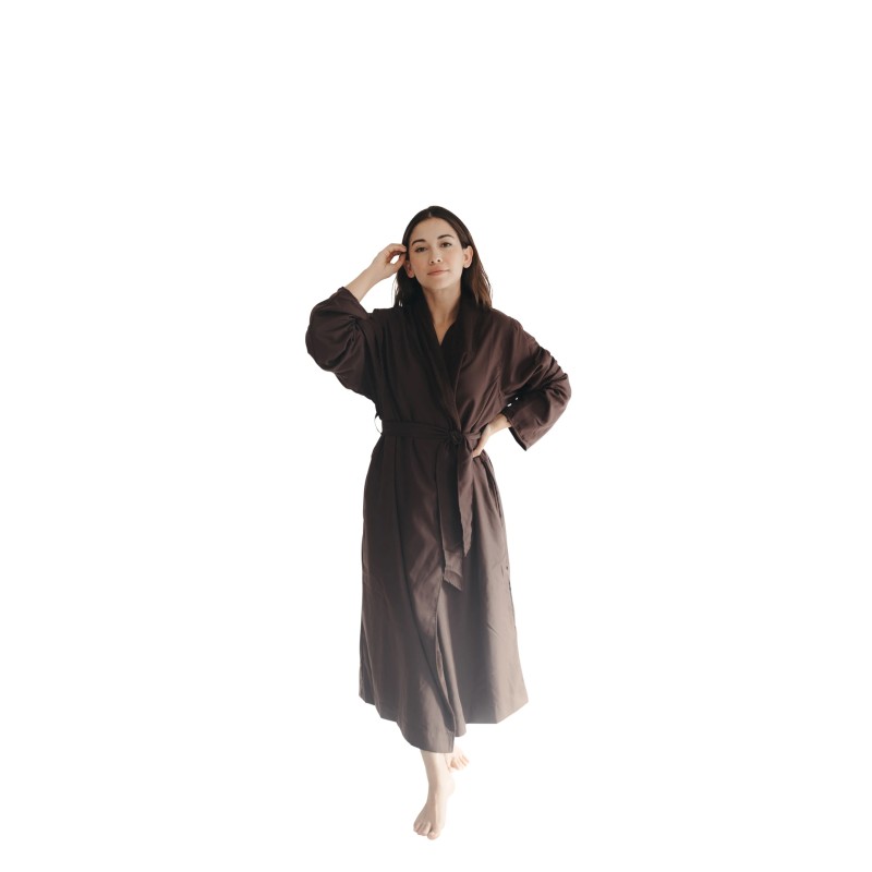Chocolate Twill Double Layer Robe
