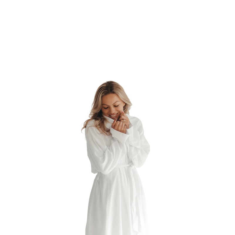 White Seersucker Double Layer Robe