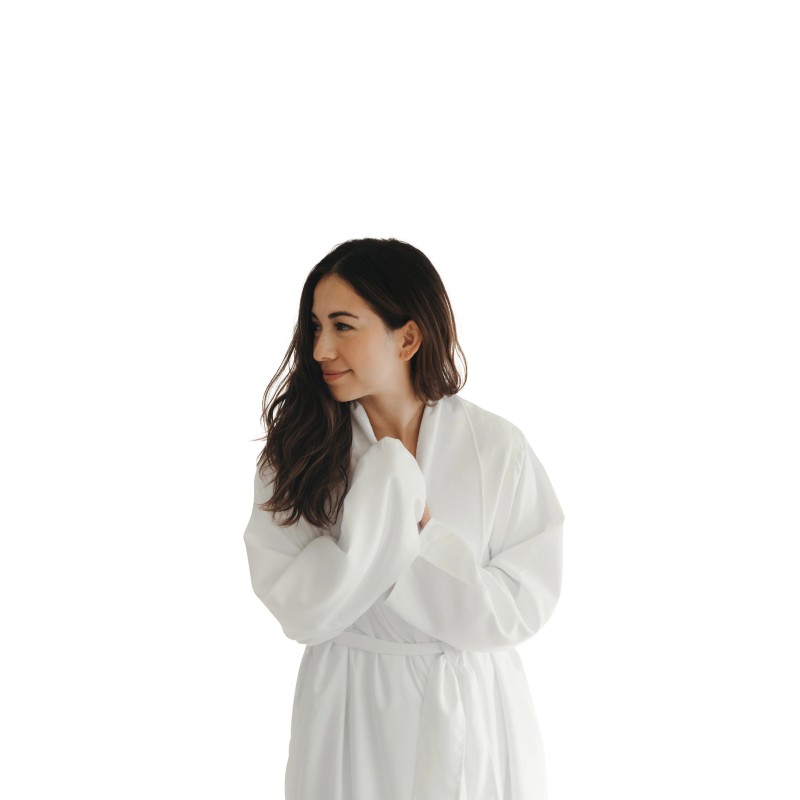 White Twill Double Layer Robe