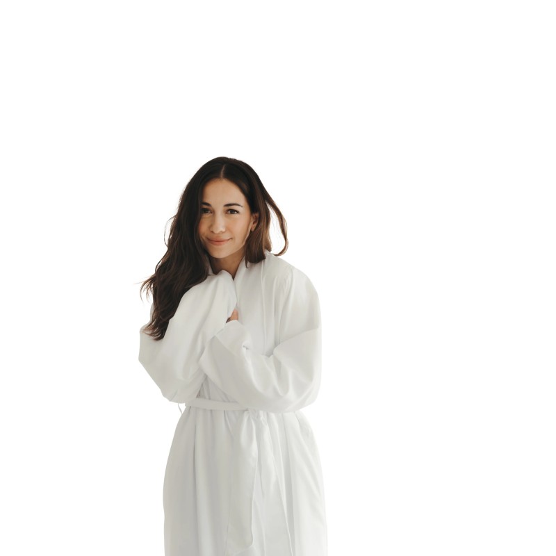White Twill Double Layer Robe