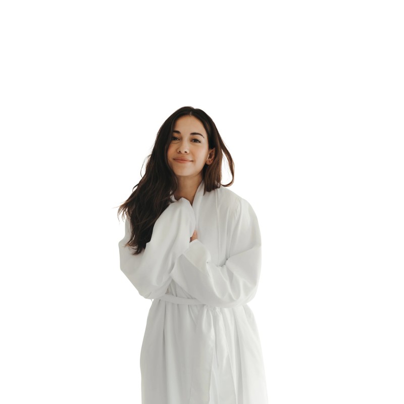 White Twill Double Layer Robe