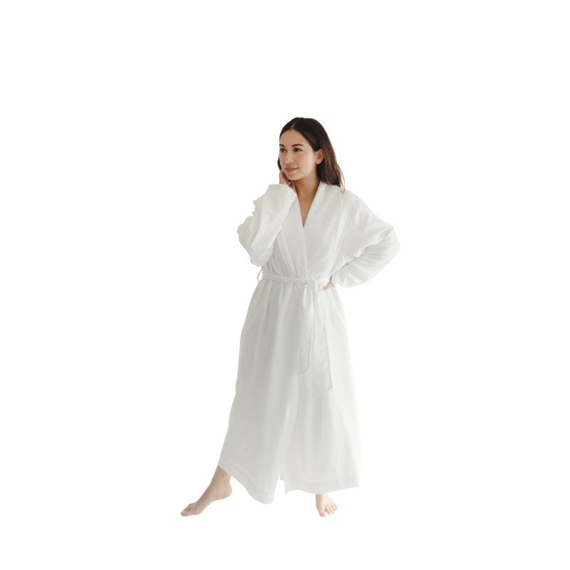 White Twill Double Layer Robe
