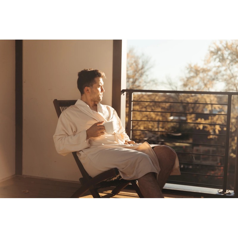 Natural Twill Double Layer Robe