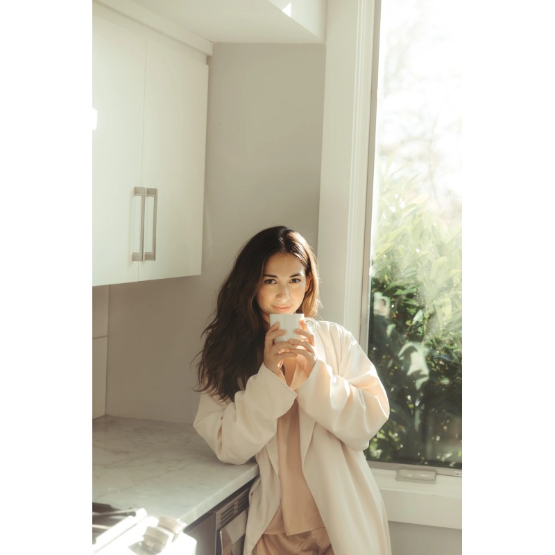 Natural Twill Double Layer Robe