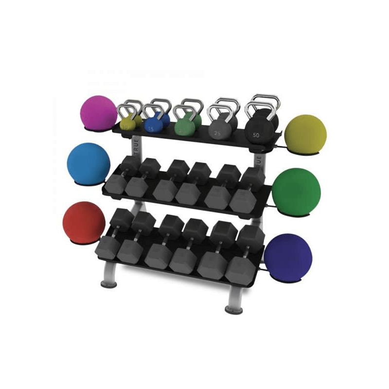True Fitness TRU-FS-24 3 Tier Flat Tray Dumbbell Rack