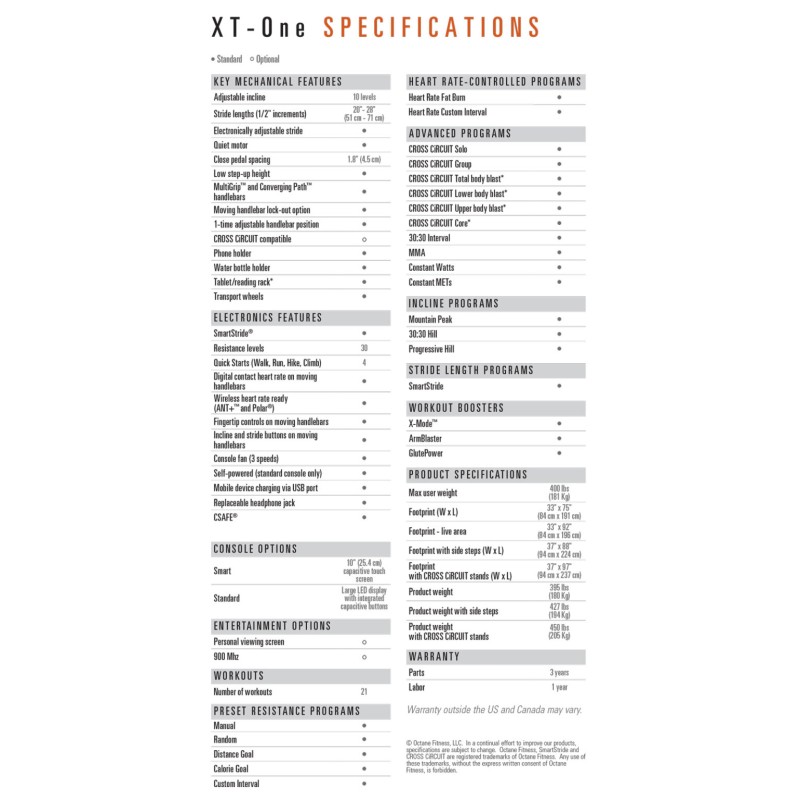 Octane Fitness Elliptical XT-ONE