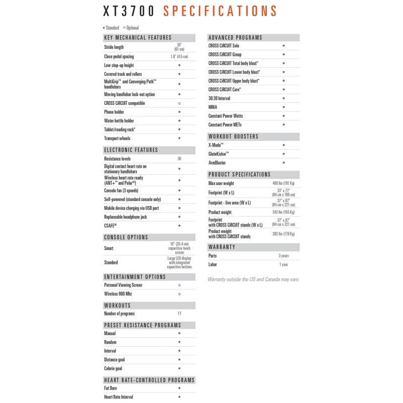 Octane Fitness Cross Trainer Elliptical XT3700