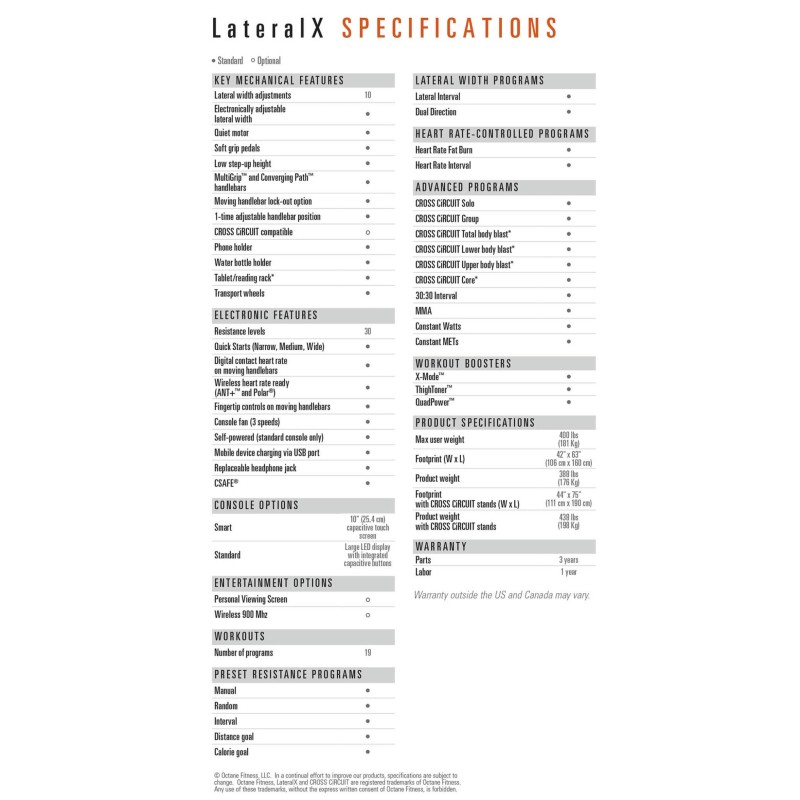 Octane Fitness Classic Elliptical LateralX