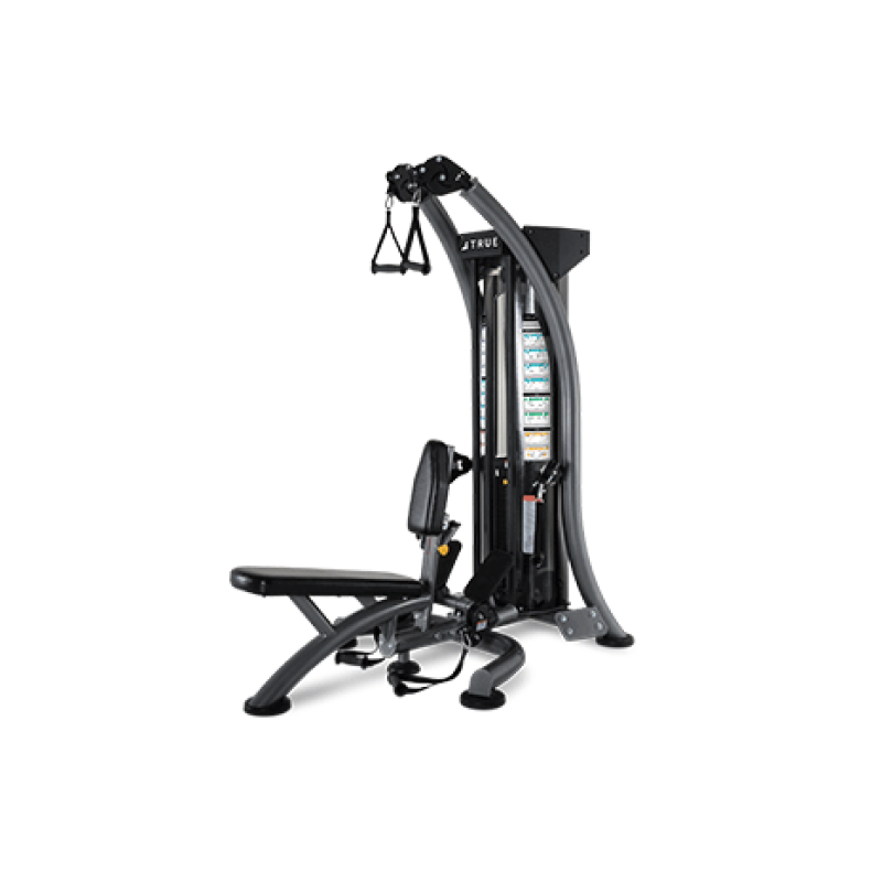 TRUE FITNESS TRU-SM1050 Quickfit Pro Multi-Station with Bench – Compact Commercial Strength System