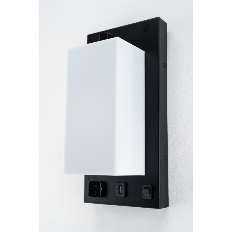 Single Wall Lamp Acrylic Shade Matte Black