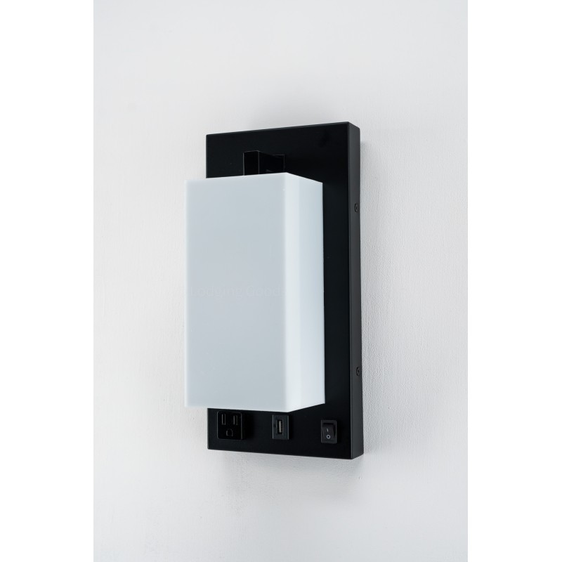 Single Wall Lamp Acrylic Shade Matte Black