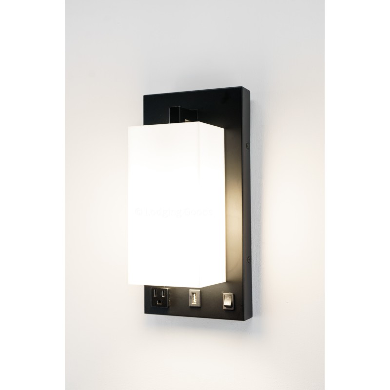 Single Wall Lamp Acrylic Shade Matte Black