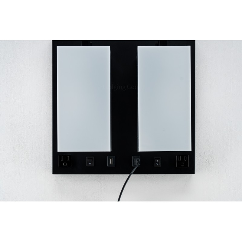 Double Wall Lamp Acrylic Shade Matte Black