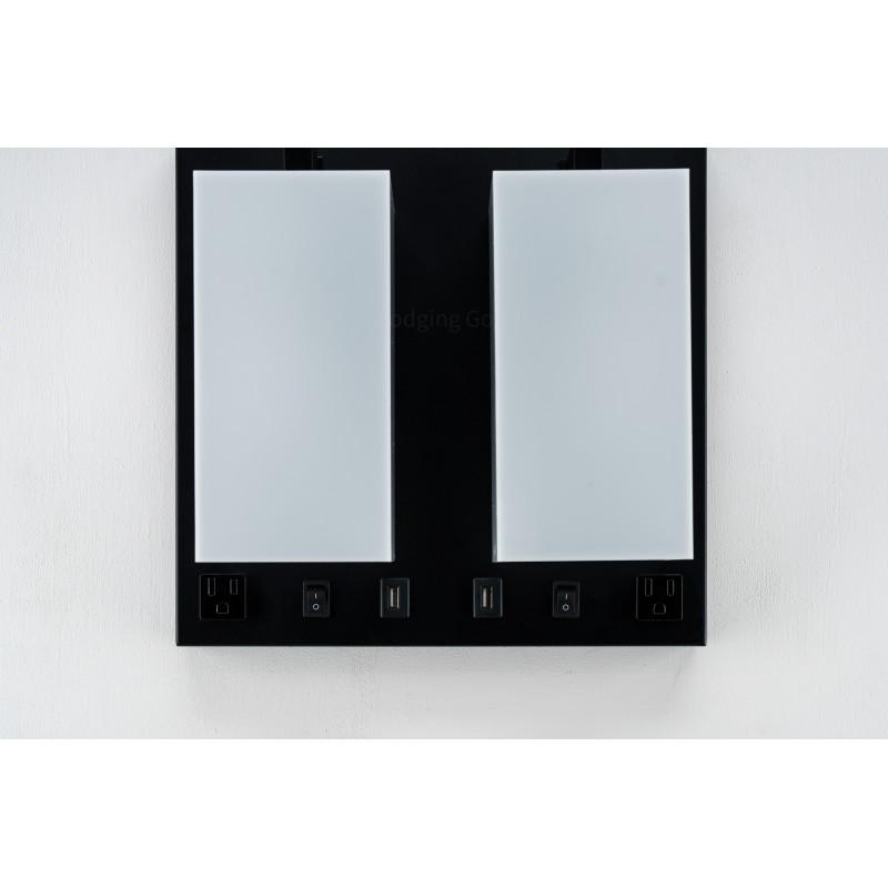 Double Wall Lamp Acrylic Shade Matte Black