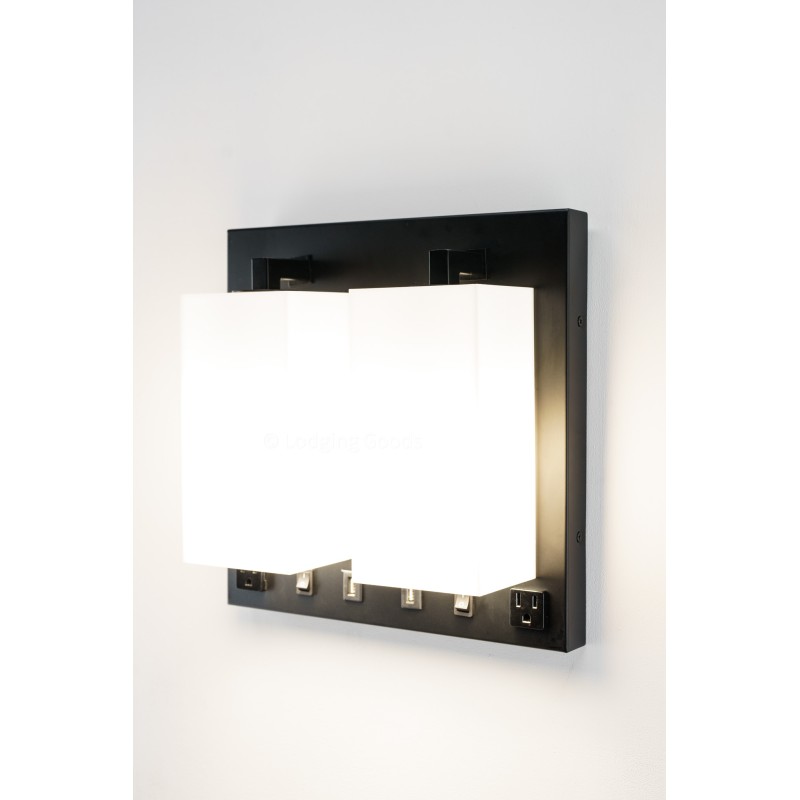 Double Wall Lamp Acrylic Shade Matte Black