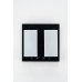 Double Wall Lamp with Acrylic Shade Matte Black – Modern Hotel Wall Light Fixture (12" H x 12" W x 4.5" D)