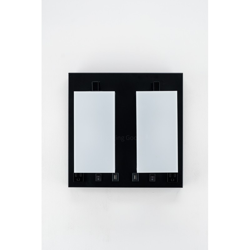 Double Wall Lamp Acrylic Shade Matte Black